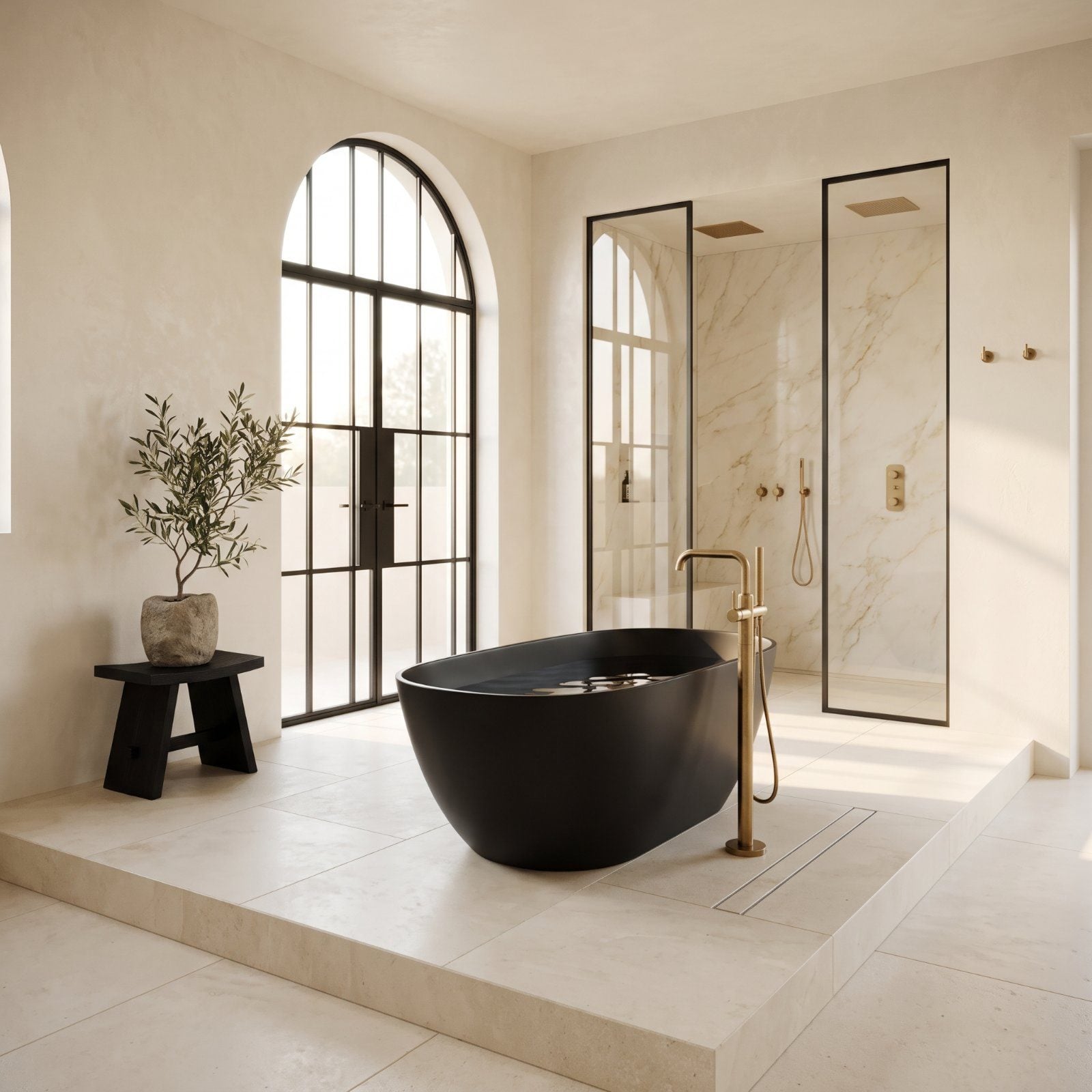 30 Cream-and-Black Bathrooms Poised to Replace the Gray Bathroom in 2027