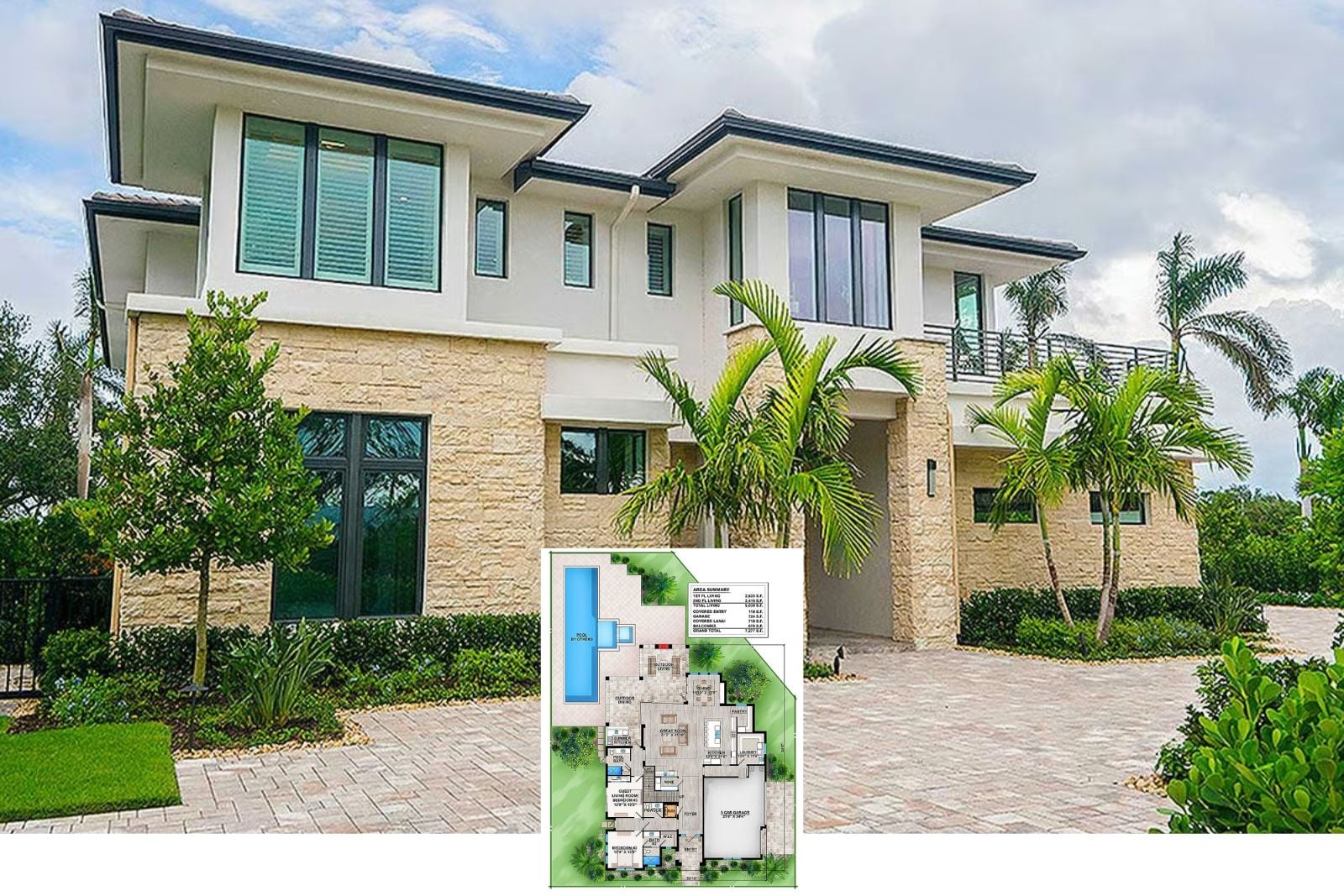 The Palmera 4-Bedroom Contemporary House Plan with Elevator (5,039 Sq. Ft. Floor Plan)