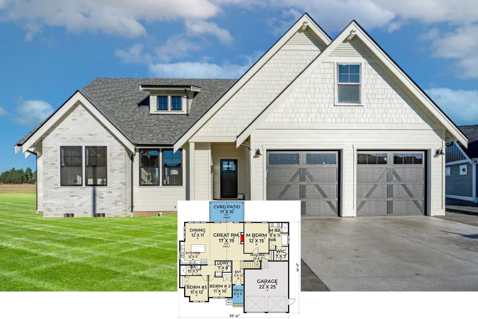 The Fairgate 4-Bedroom Craftsman House Plan with Bonus Room (2,279 Sq. Ft. Floor Plan)