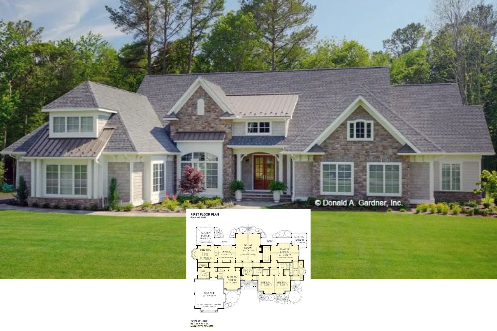 Welcome to The Hickory Place 4-Bedroom Craftsman House Plan with Screened Porch (3,200 Sq. Ft. Floor Plan)
