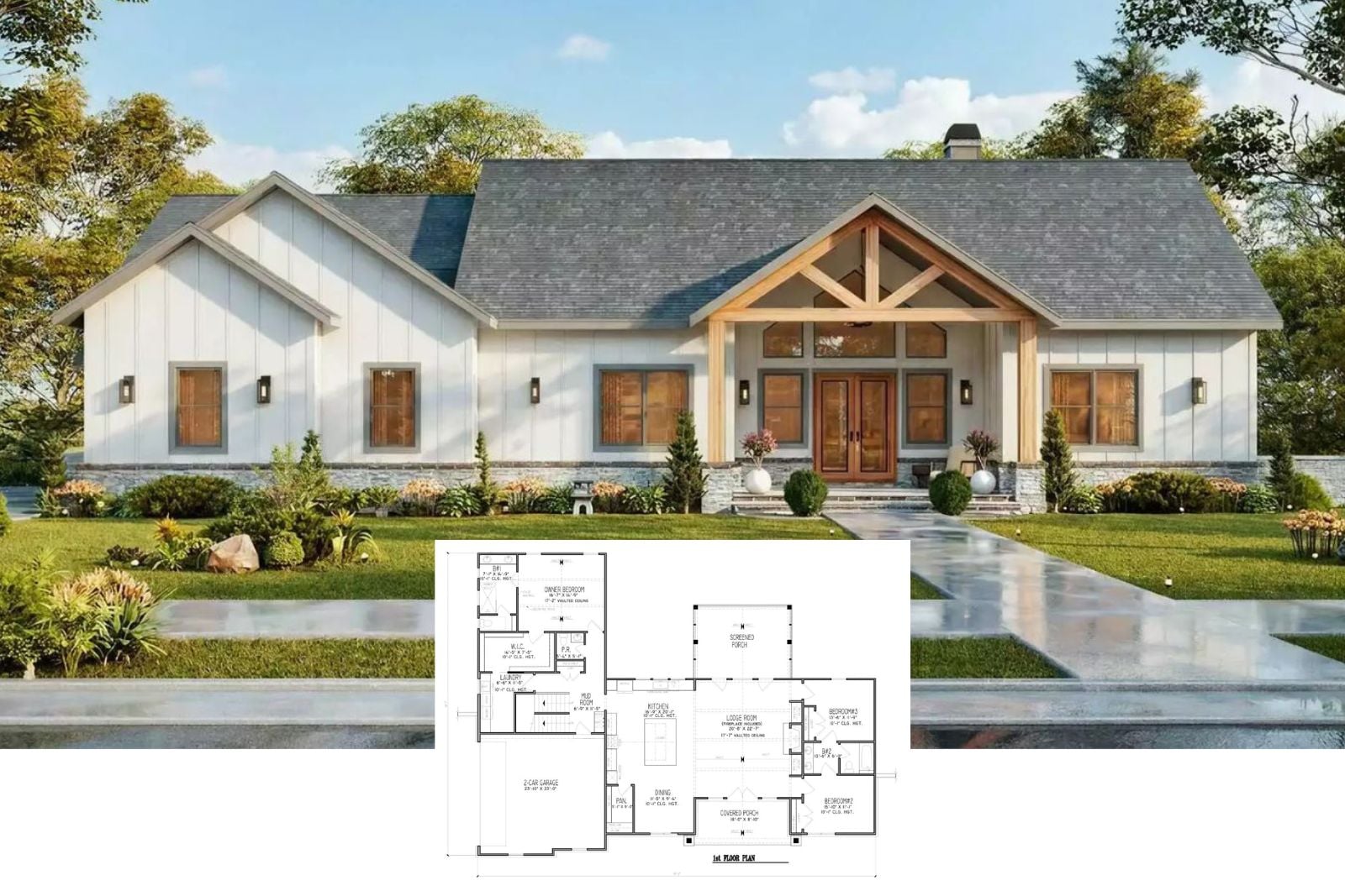 Discover The Highfield Grange 4-Bedroom Craftsman House Plan with Walkout Basement (3,542 Sq. Ft. Floor Plan)