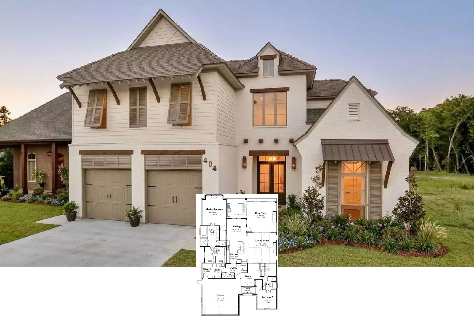 Lavant Close 4-Bedroom Modern Farmhouse Layout with Covered Rear Porch (3,031 Sq. Ft. Floor Plan)