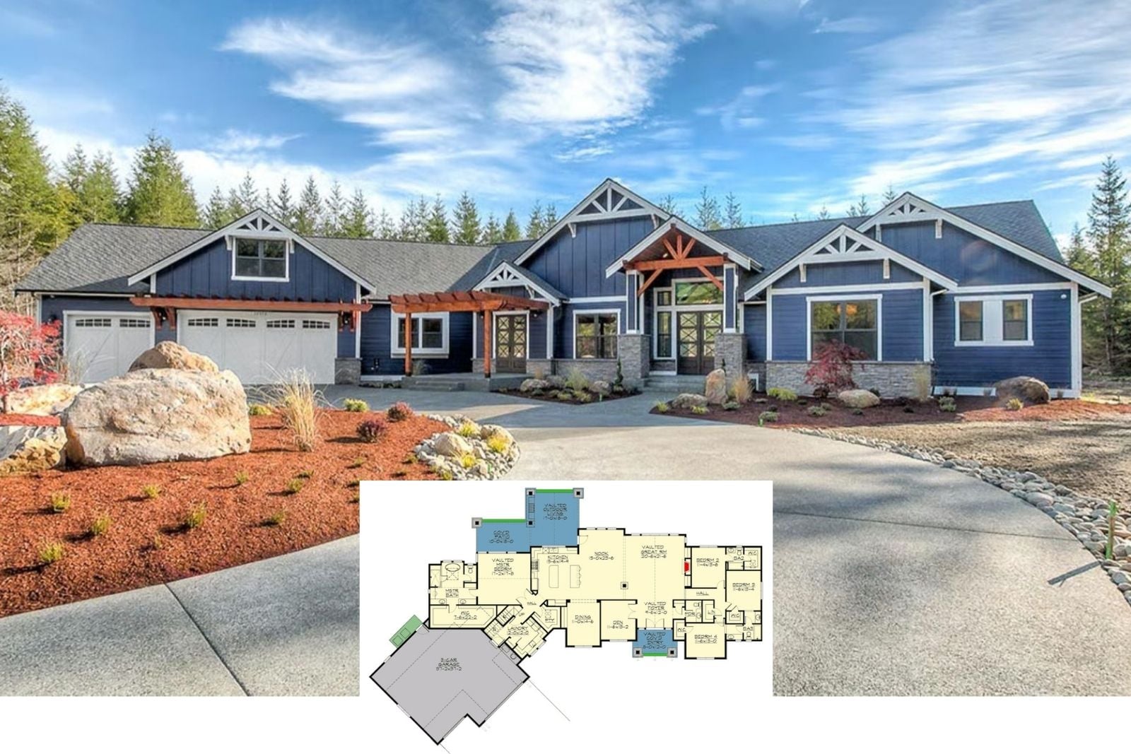 Check Out The Bluepine 4-Bedroom Mountain Craftsman with Vaulted Great Room (4,550 Sq. Ft. Floor Plan)