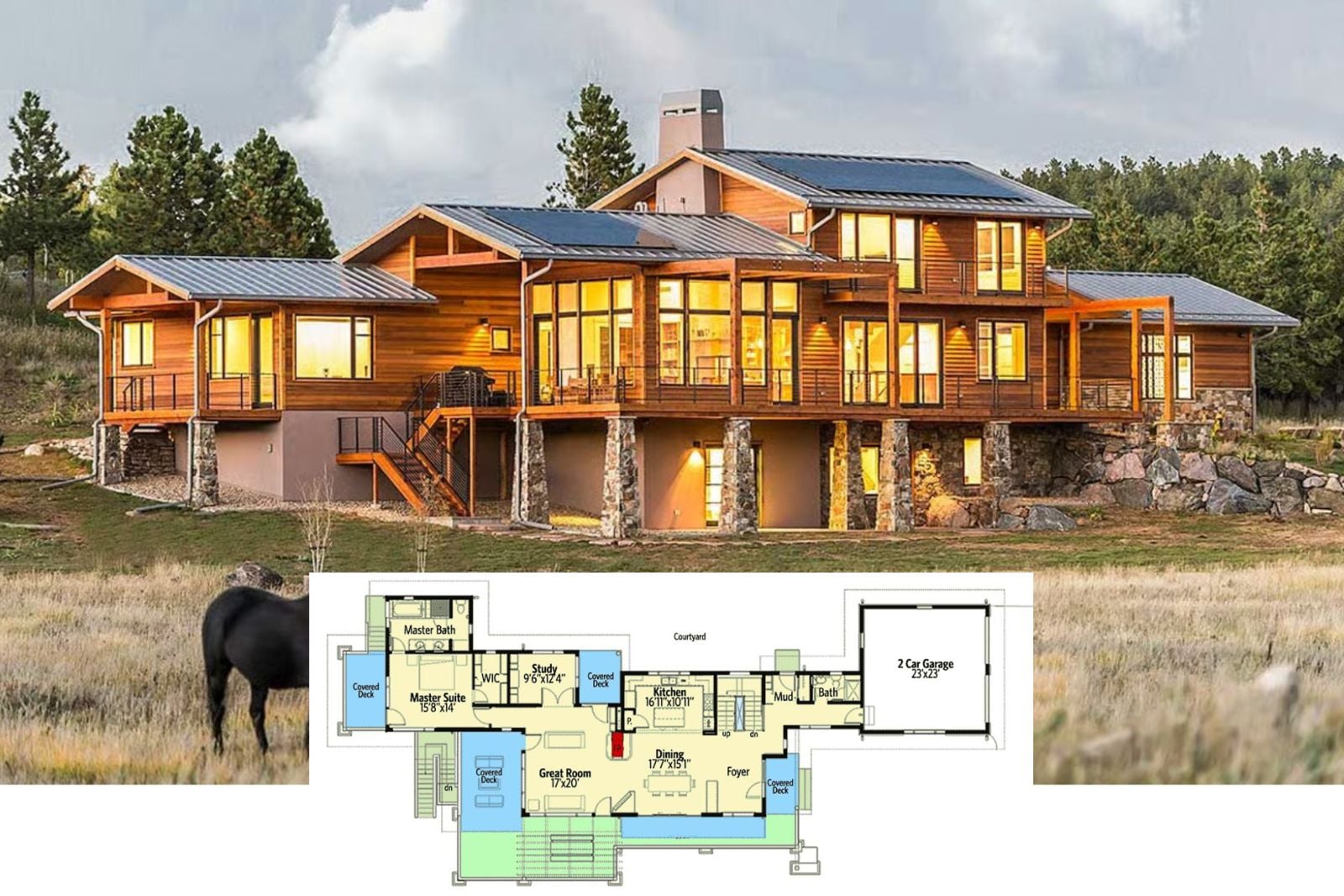 The Meadowridge 4-Bedroom Mountain House Plan with Open-Concept Living (3,742 Sq. Ft. Floor Plan)