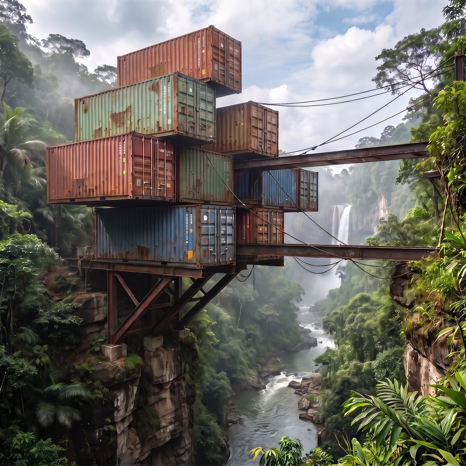 Eight Containers Hang Above a Jungle Gorge—37 Transformations Turn Them Into Cliffside Retreats