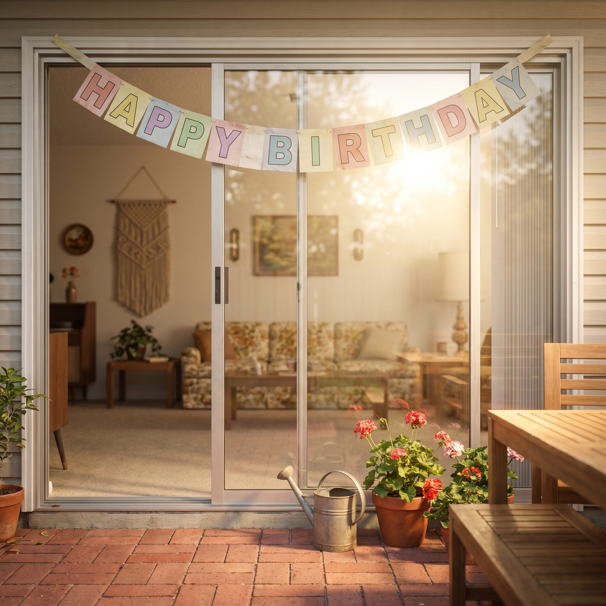 Accordion-fold HAPPY BIRTHDAY banner costing $1.50 to $2