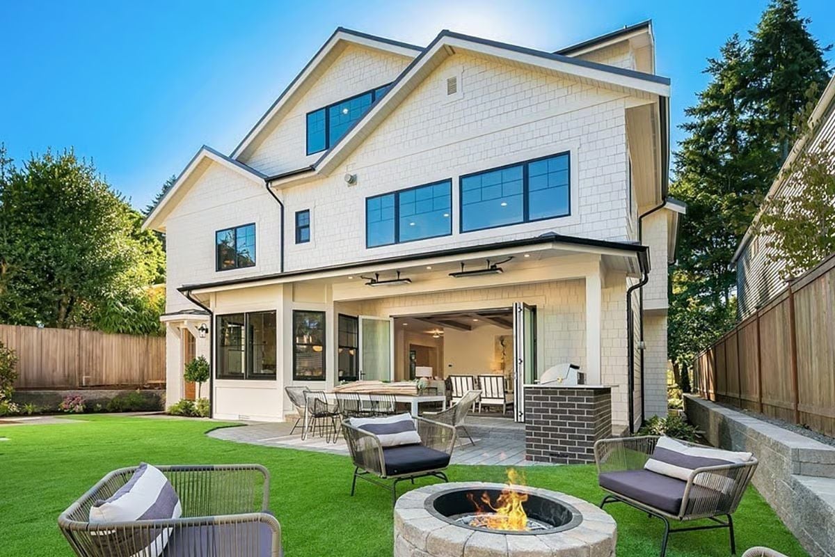 Covered Patio Built Around a Fire Pit That Actually Gets Used
