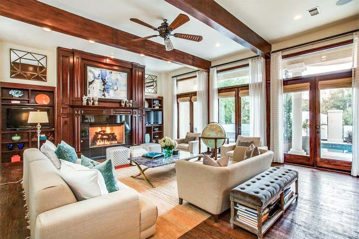 Mahogany Built-Ins, a Live Fire, and a Globe That Actually Gets Used