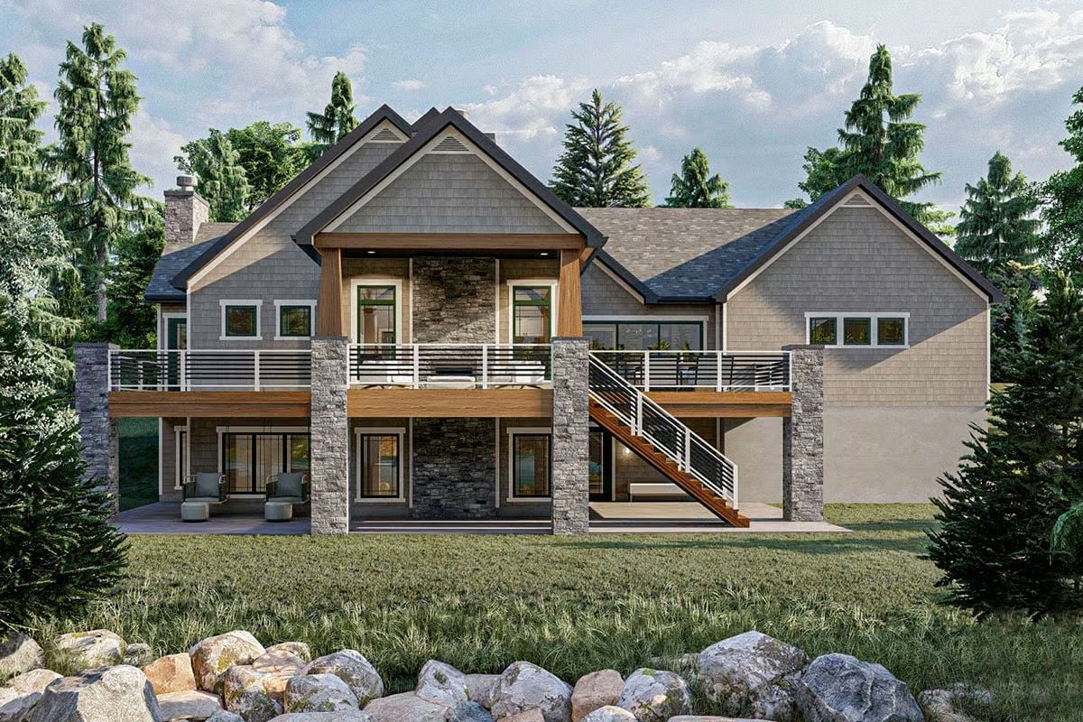 Stone Pillars, Layered Decks, and a Backyard Built for Every Season