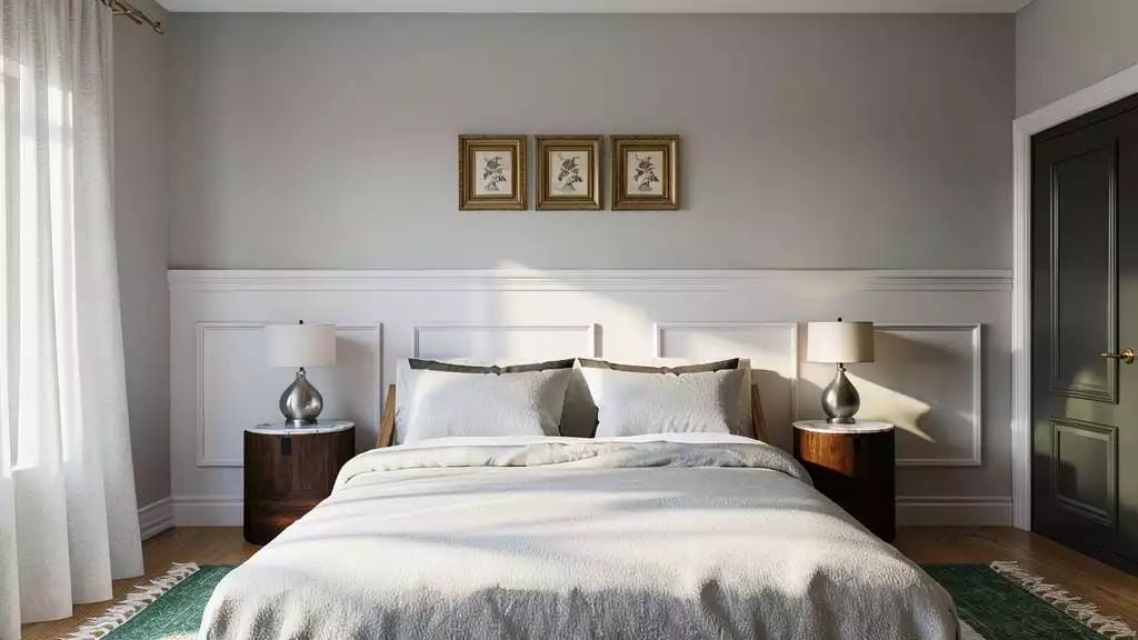 Wainscoting, Silver Lamps, and a Bed That Makes You Want to Call in Sick
