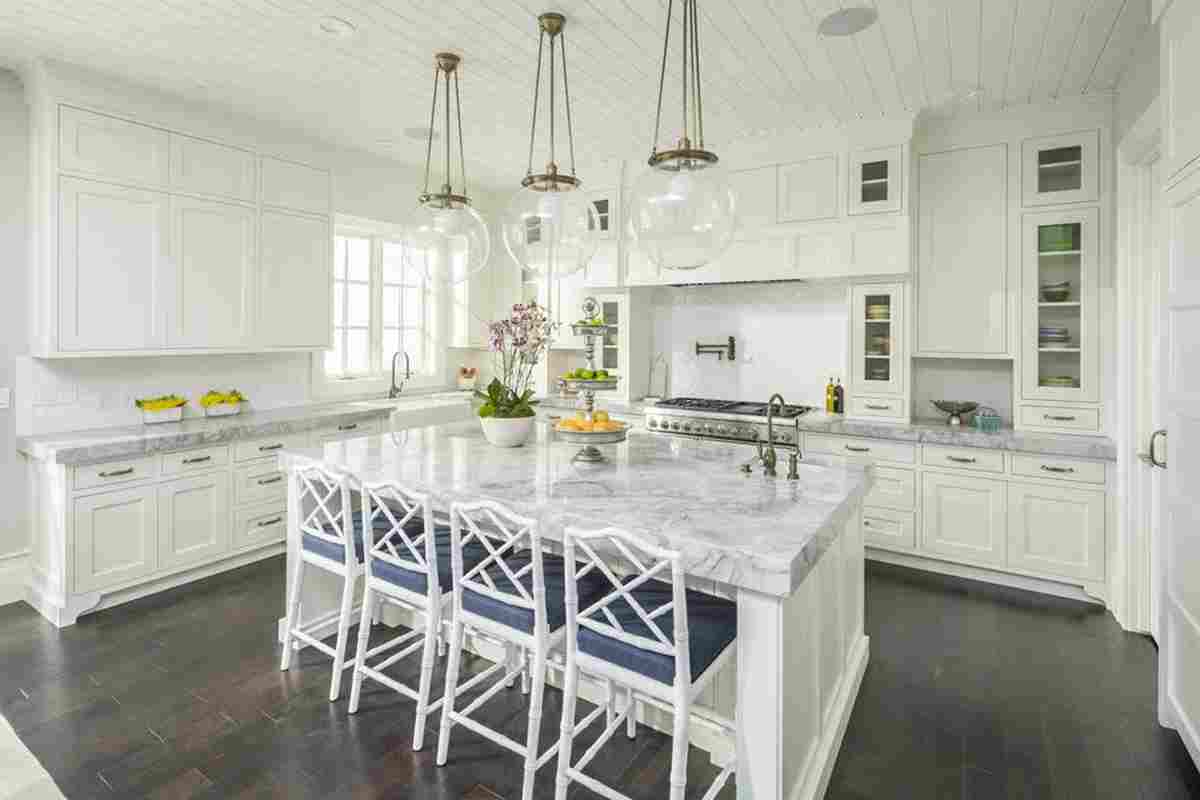 Marble Island Wide Enough to Seat Four, With Room to Spare