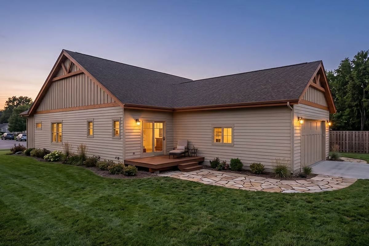Board-and-Batten Gables Anchor a Ranch That Earns Its Craftsman Claim