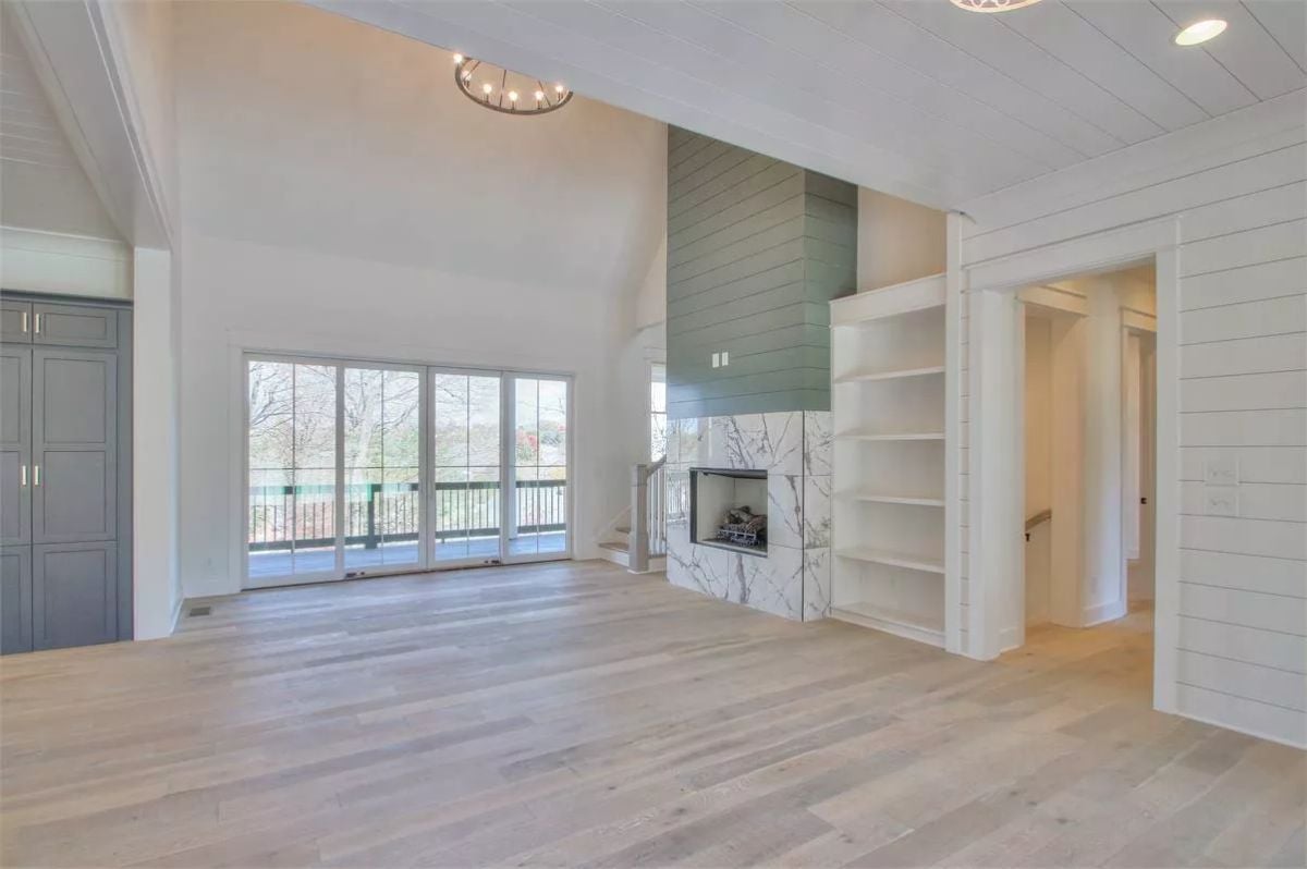 Shiplap, Marble, and a Fireplace That Doesn't Need the TV