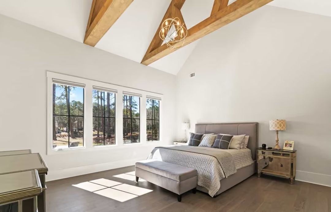 Vaulted Beams and a Chandelier That Earns Its Place Up There