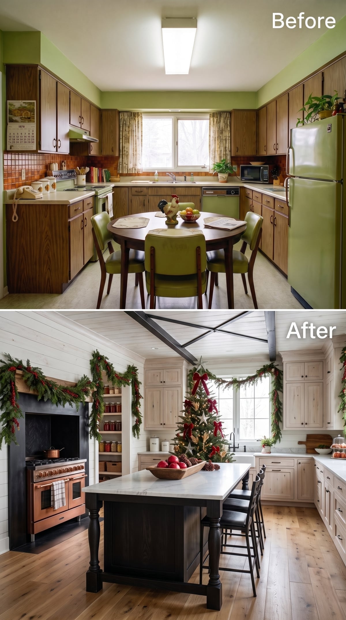 Shiplap Walls, a Copper Range, and Christmas Garland That Knows No Limits