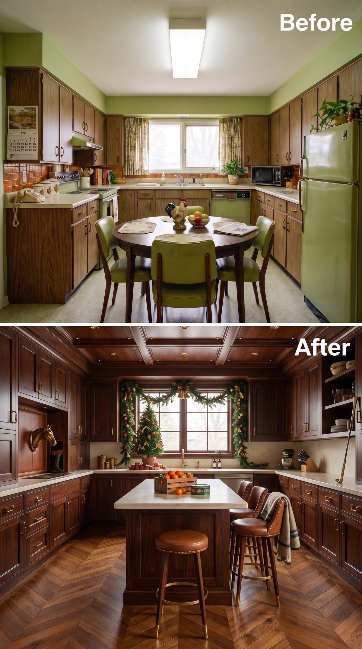 Walnut Cabinets, Herringbone Floors, and Gold Hardware That Earns Its Keep