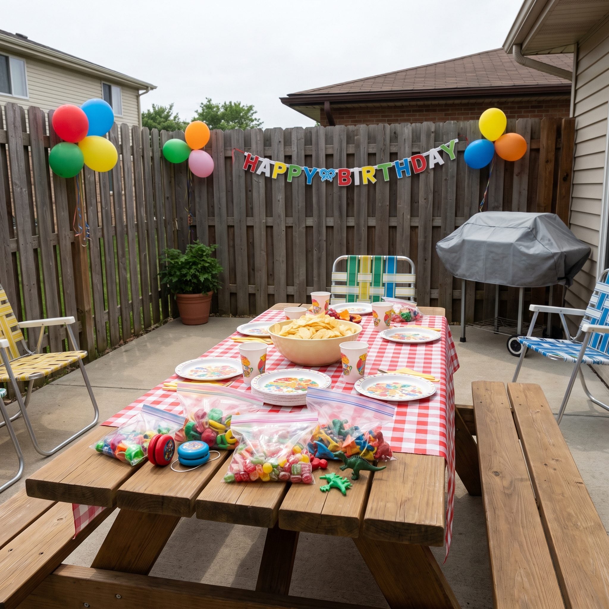 Candy and small birthday-game prizes costing $10 for the lot