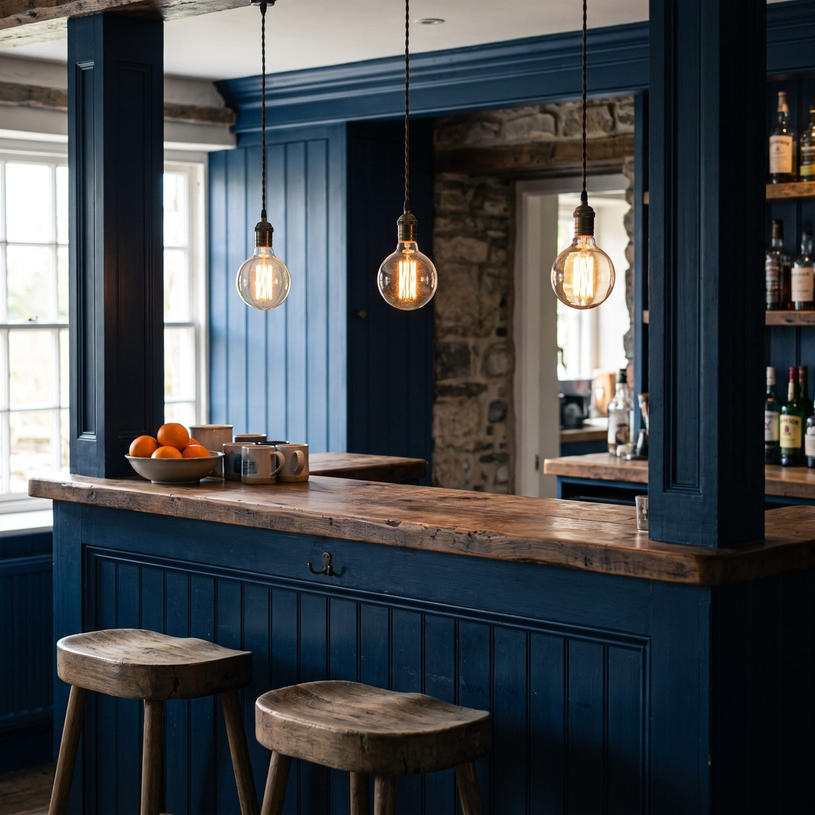 Bare Bulbs Firing Straight Into Seated Diners' Eyes