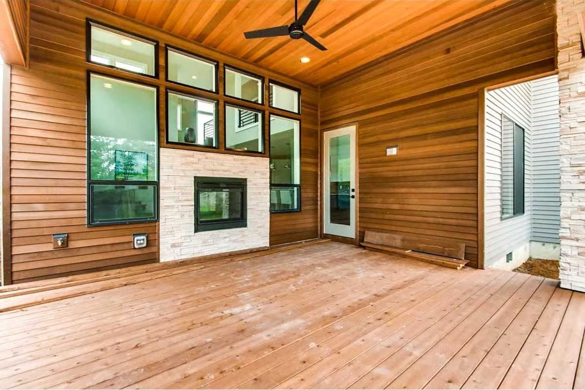 Cedar Ceiling, Outdoor Fireplace, and a Covered Patio That Pulls You Outside Year-Round