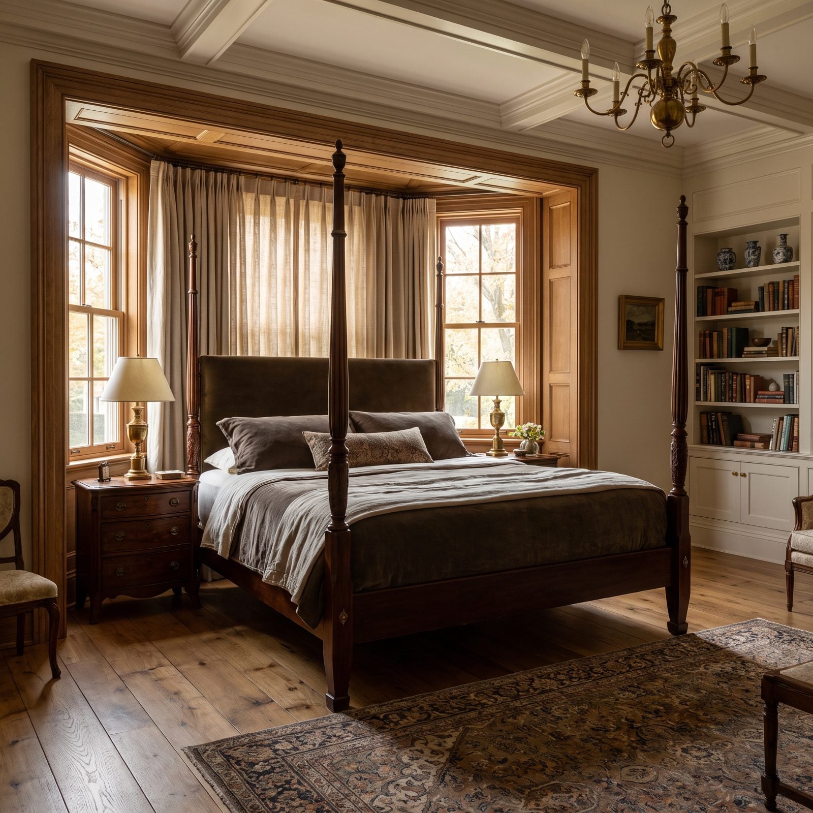 A Bay Window Flattened Behind a Heavy Bed