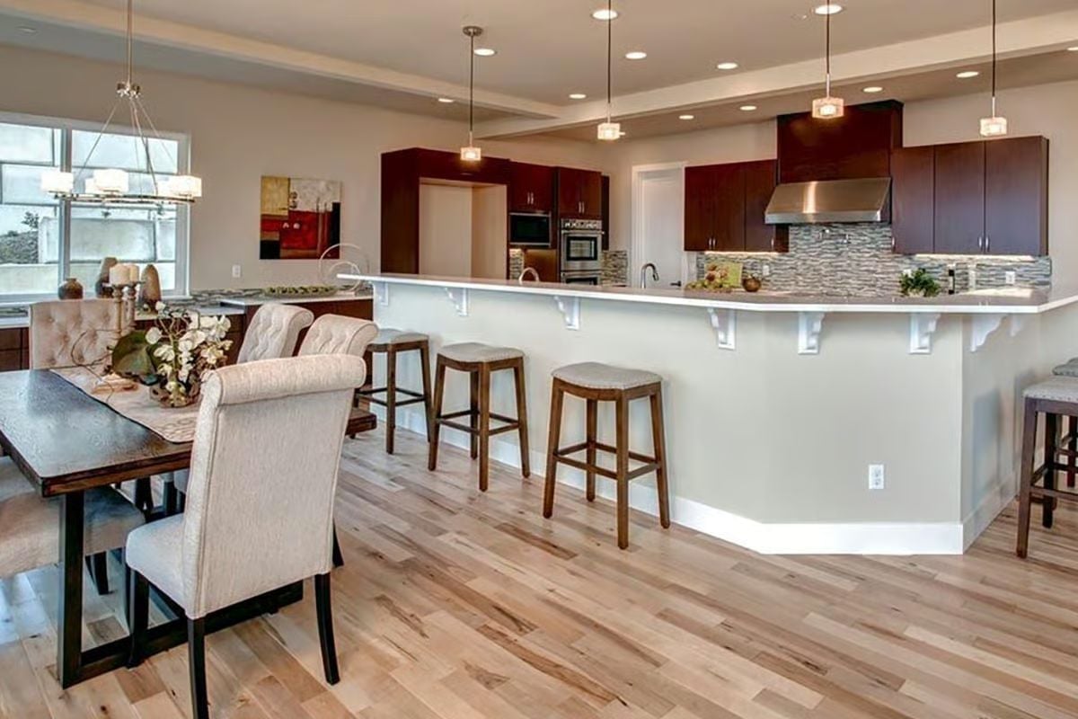 Wraparound Island, Bar Stools, and a Kitchen That Knows How to Share Space