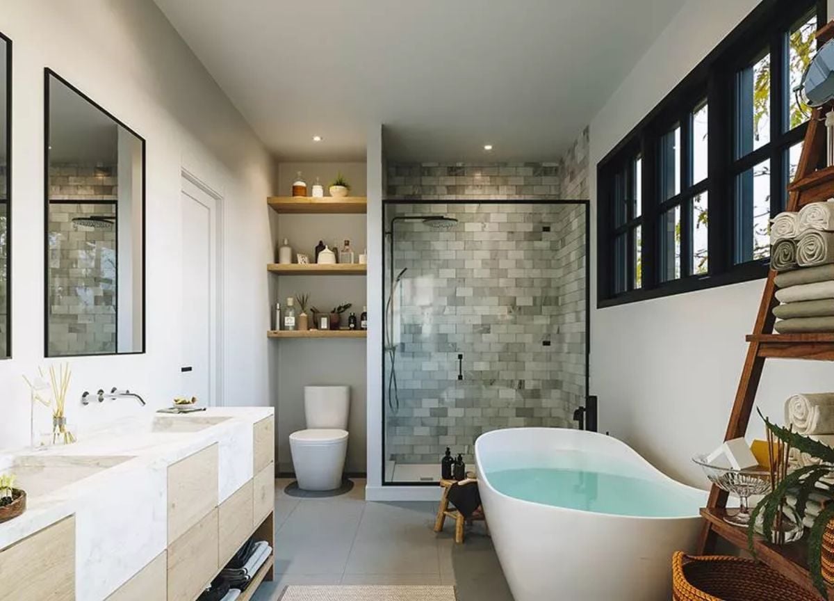 Zellige Tile, a Freestanding Tub, and a Shower That Doesn't Apologize for Taking Up Space
