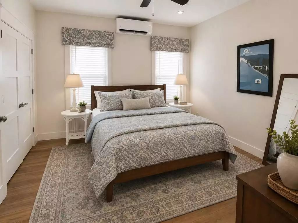 Paisley Bedding, Mini-Split, and a Ski Poster That Tells You Everything About the Owner
