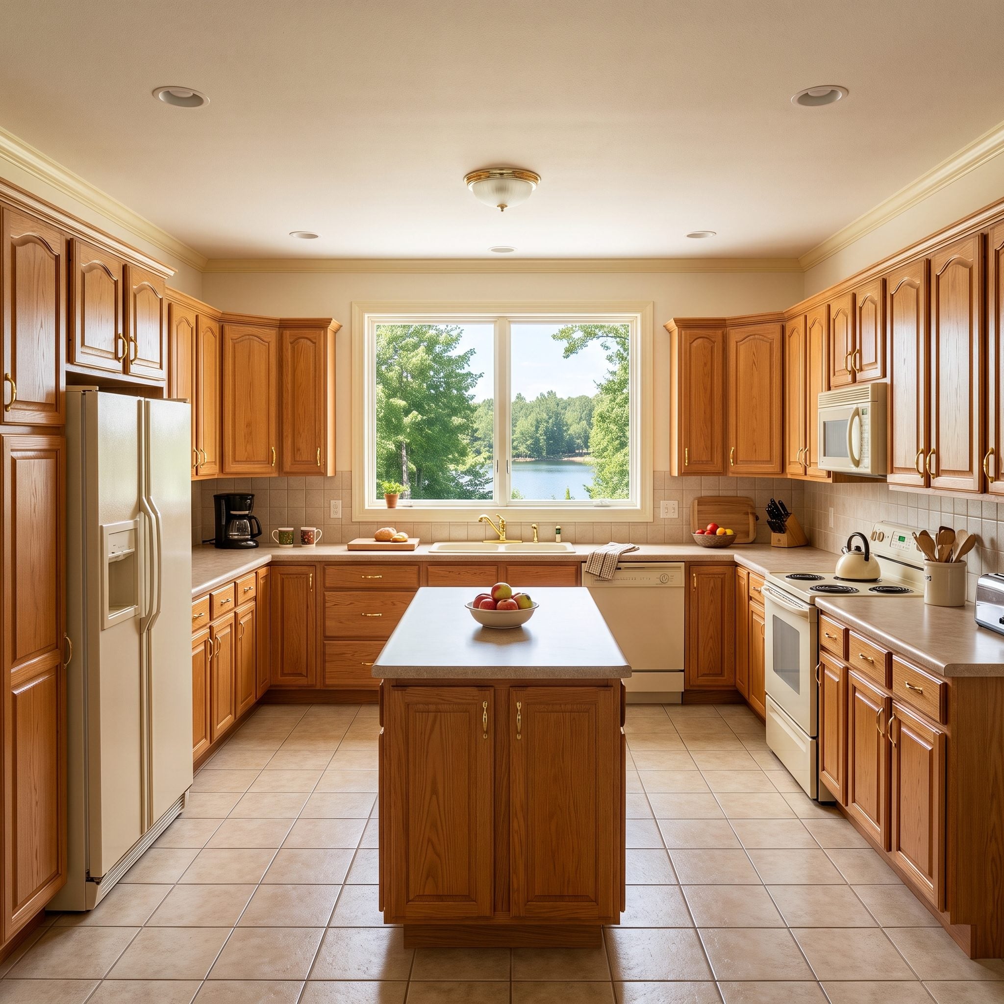 This 1990s Kitchen Still Had the Oak Cabinets and Brass Pulls — See 29 Spectacular Transformations That Leave Beige Behind
