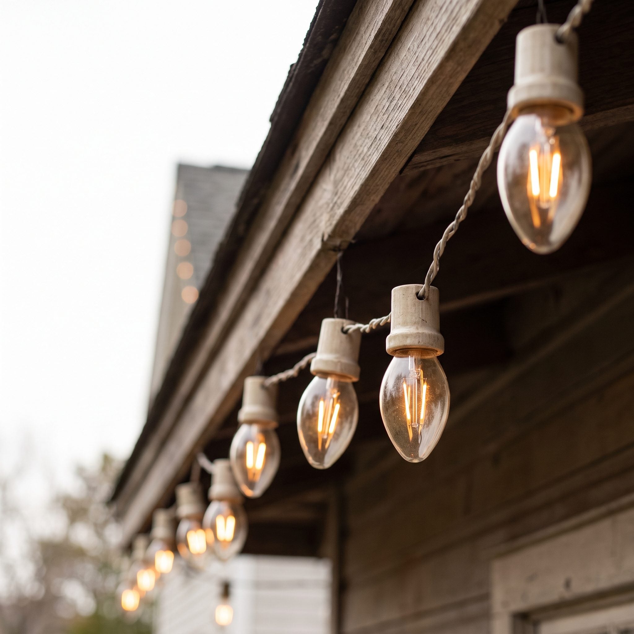 The Big C7 and C9 Bulbs Strung Around the House