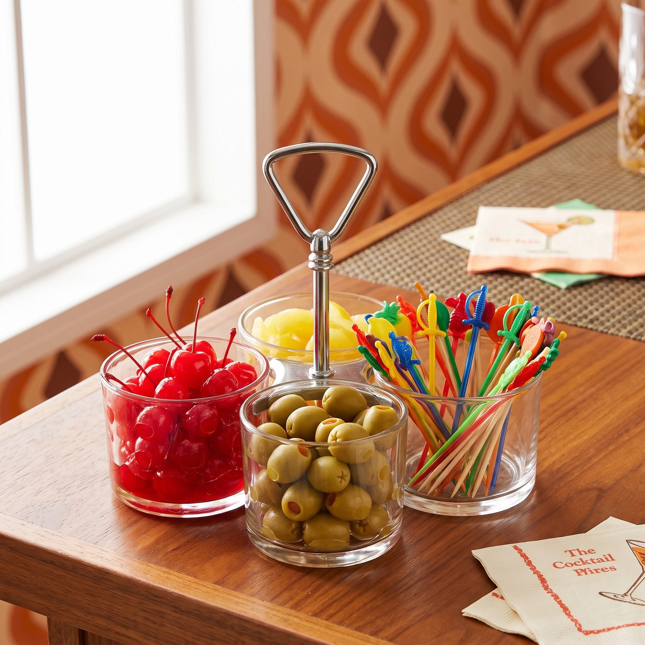 The Bowl of Maraschino Cherries, Olives, and Cocktail Garnishes