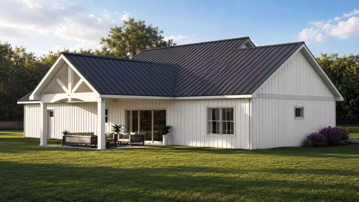 Board-and-Batten White Exterior with Covered Porch Built for Real Outdoor Living