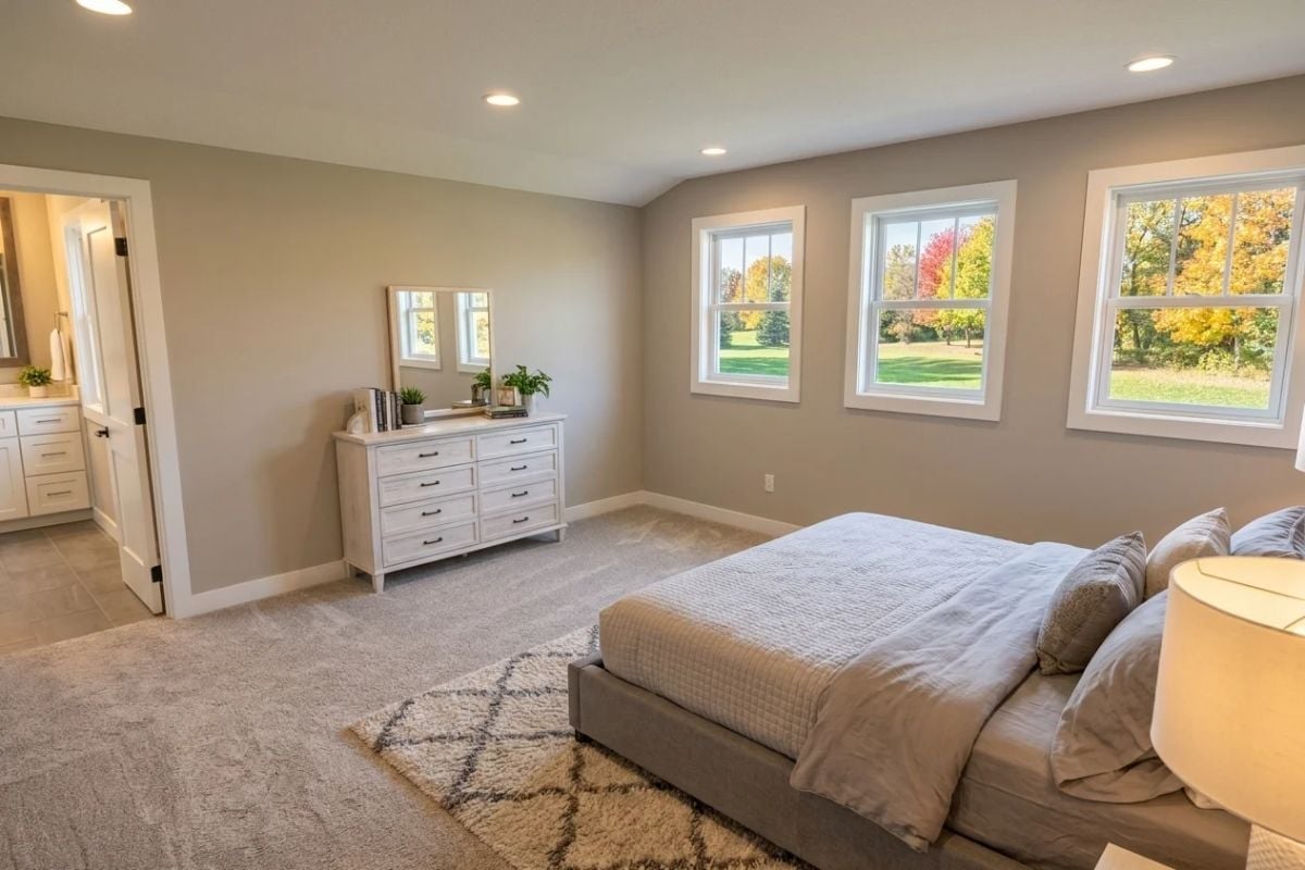 Bedroom Windows Framing Fall Color That No Wallpaper Could Replicate