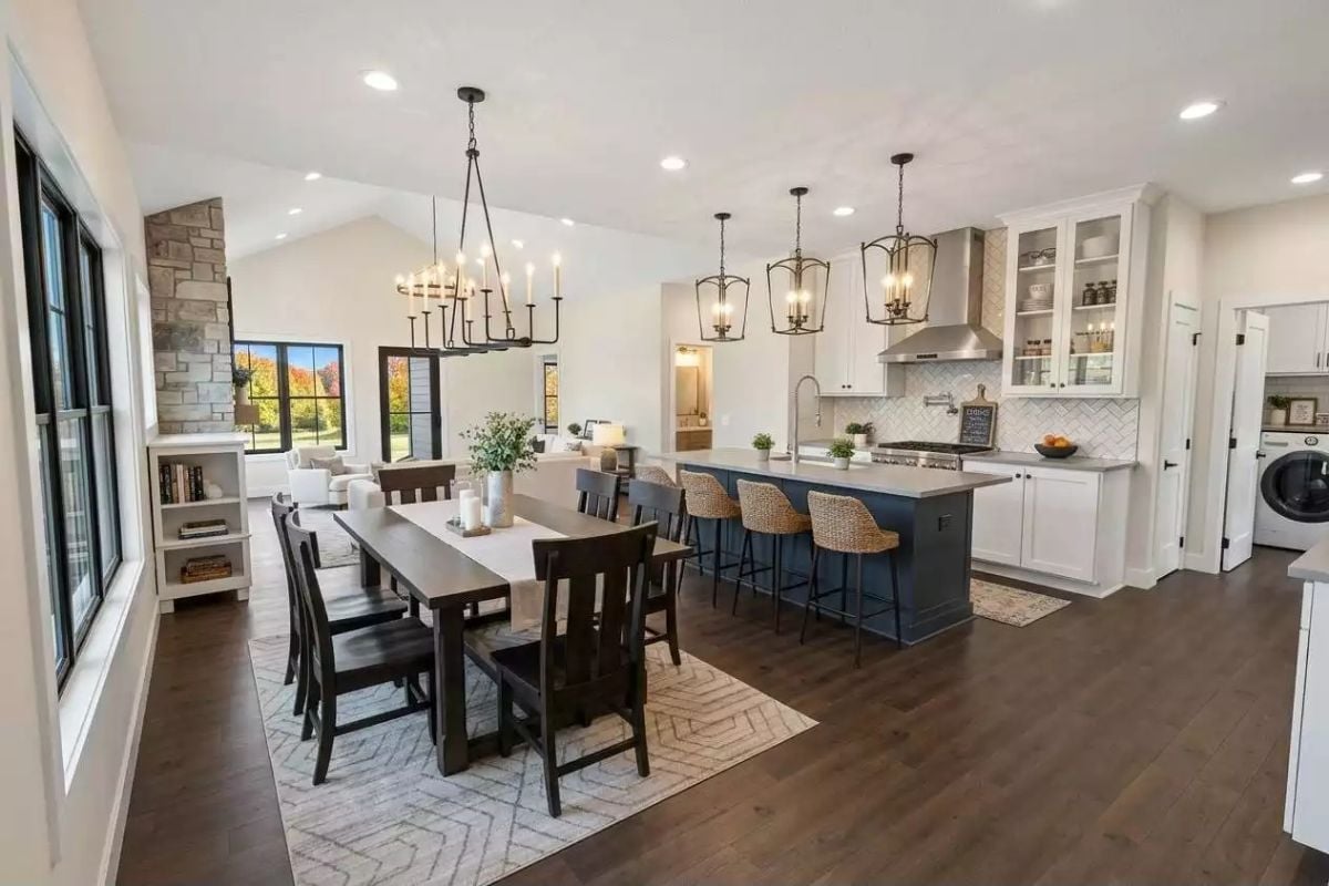 Open-Plan Kitchen and Dining Where the Island Does Half the Work