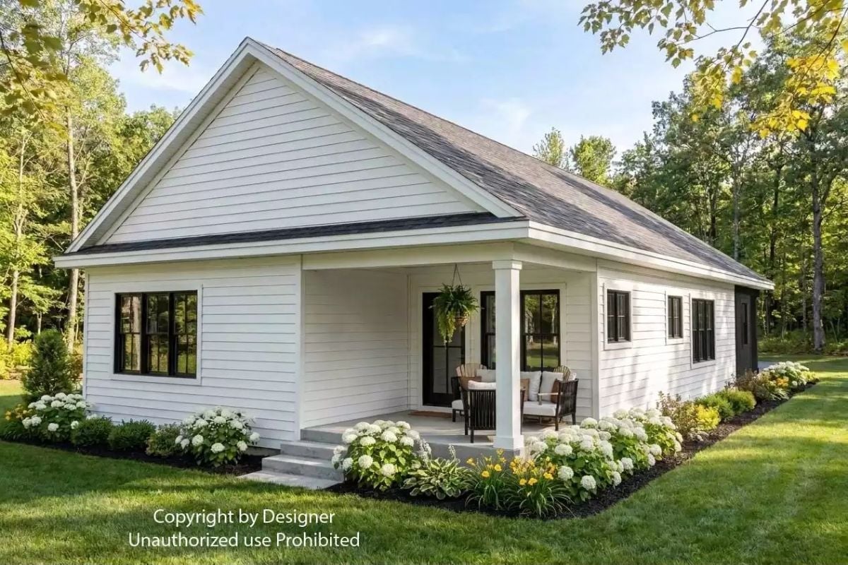 White Lap Siding, Black Windows, and Hydrangeas That Actually Earn Their Keep