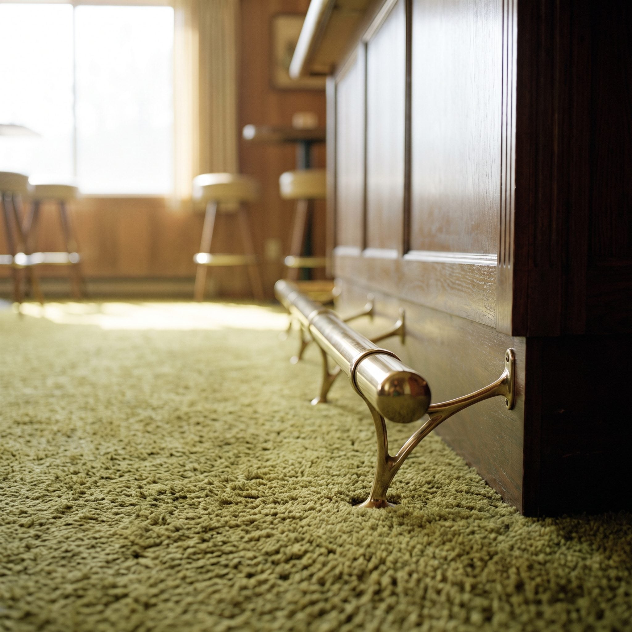 The Brass or Chrome Foot Rail Along the Bottom of the Bar, Roughly $30 to $80 in 1974