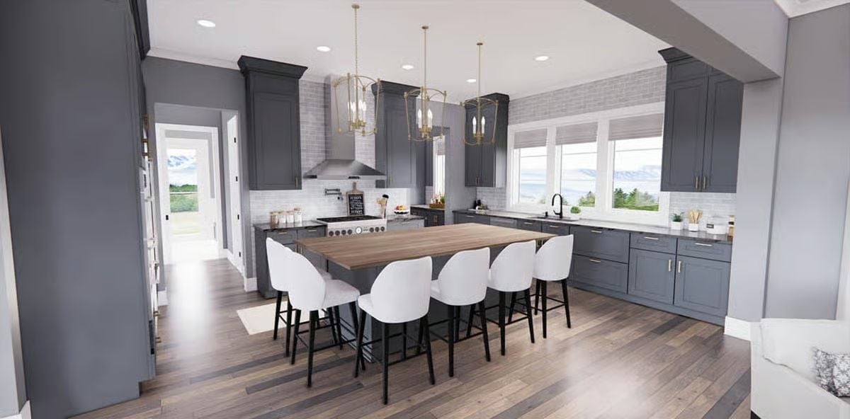 Gold Pendants, Butcher Block, and Eight Seats That Say Stay Awhile