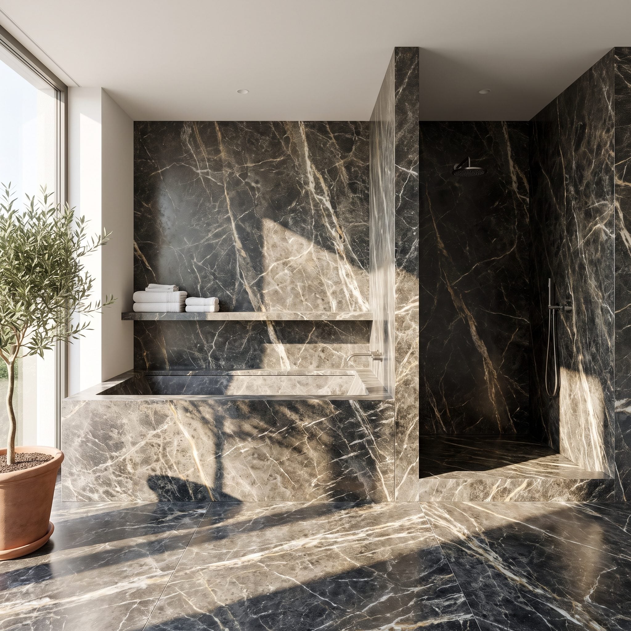 Build a Tub Deck That Continues Into the Shower