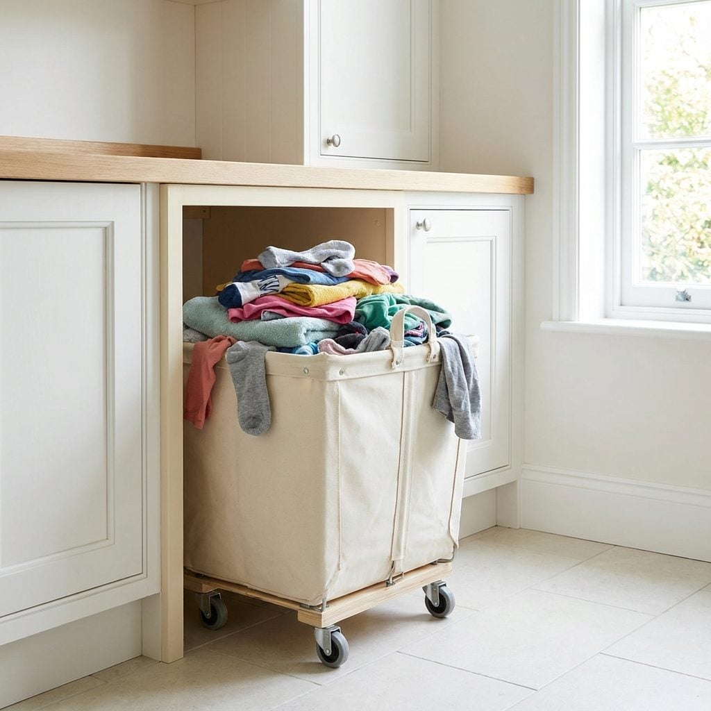 The Built-In Cart Bay With a Laundry Cart That Stayed With the House