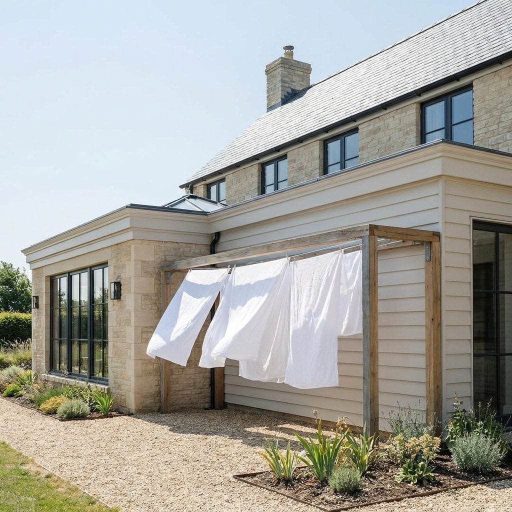 The Built-In Clothesline Designed as Part of the House