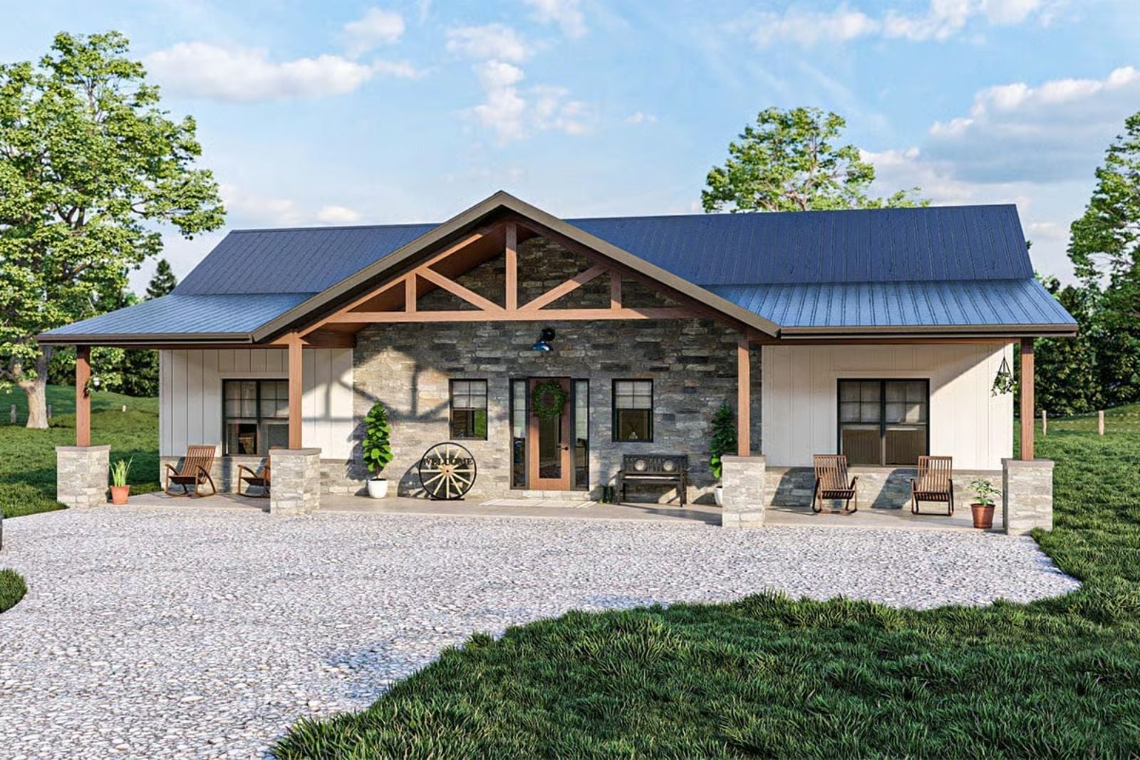 Cairn 3-Bedroom Rustic Ranch with Vaulted Great Room Designed for Homeowners with a Deep Love for Wood, Stone, and Quiet Afternoons (Floor Plan)