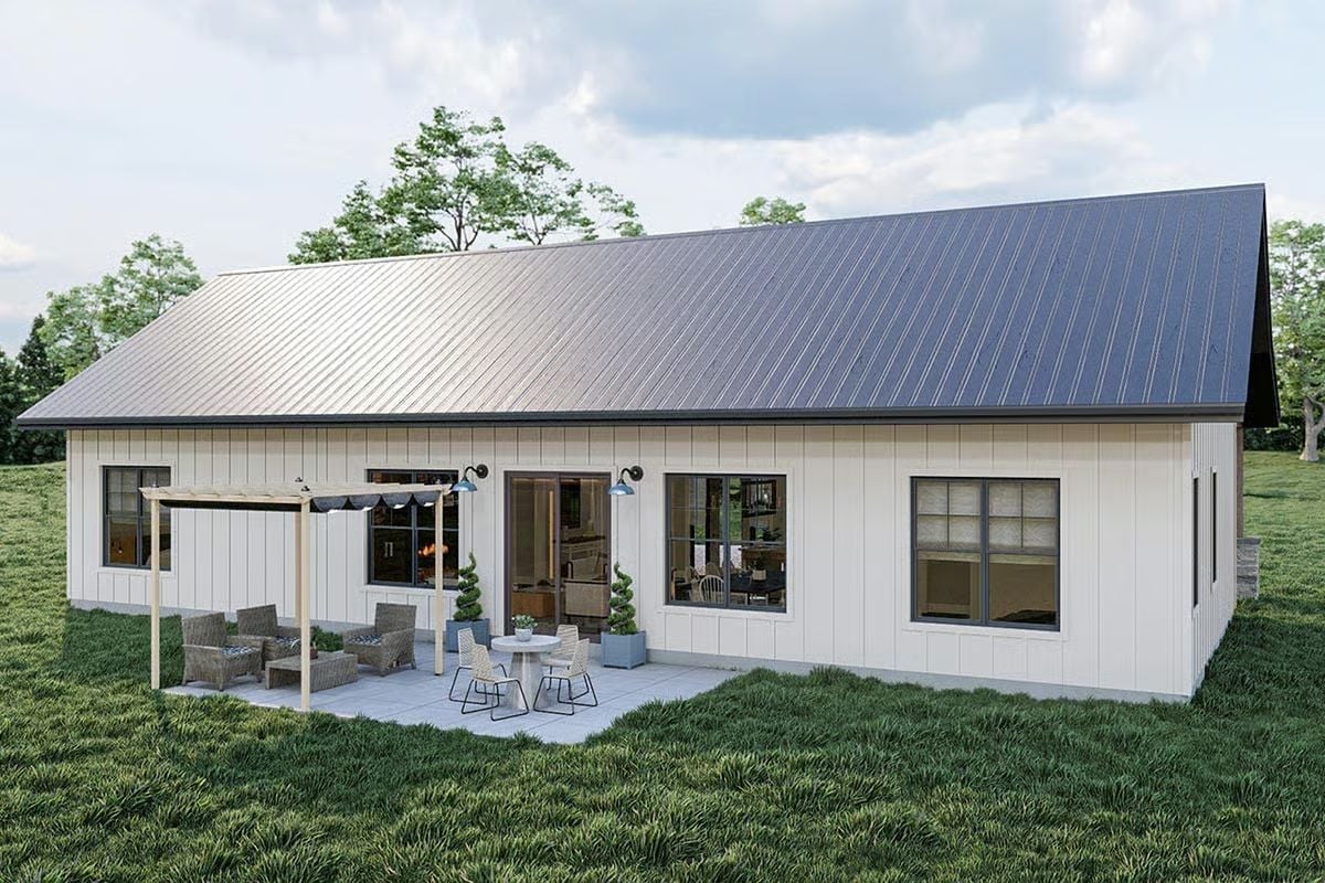 Board-and-Batten White Exterior with a Patio Built for Slow Mornings