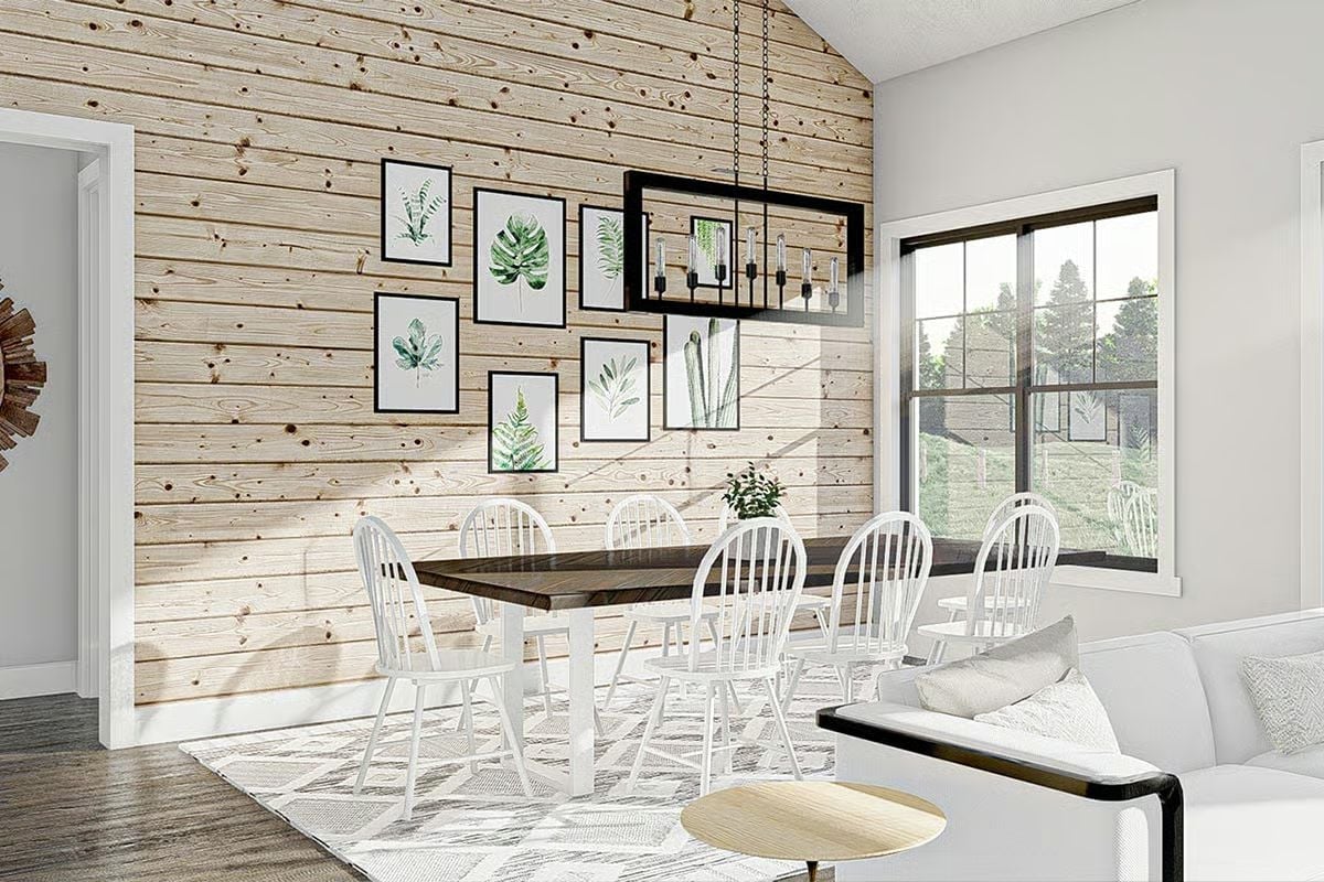 Shiplap Wall and White Windsor Chairs That Don't Try Too Hard