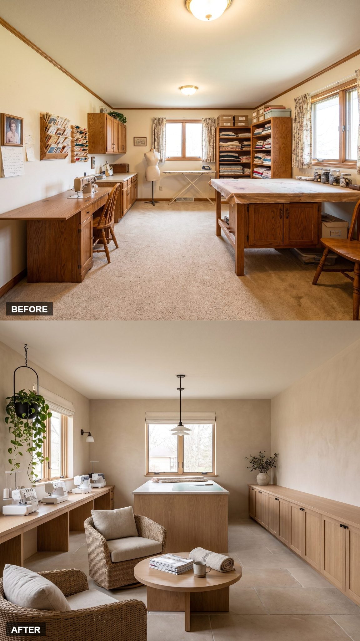 California Casual Luxury Studio in White Oak and Warm Plaster