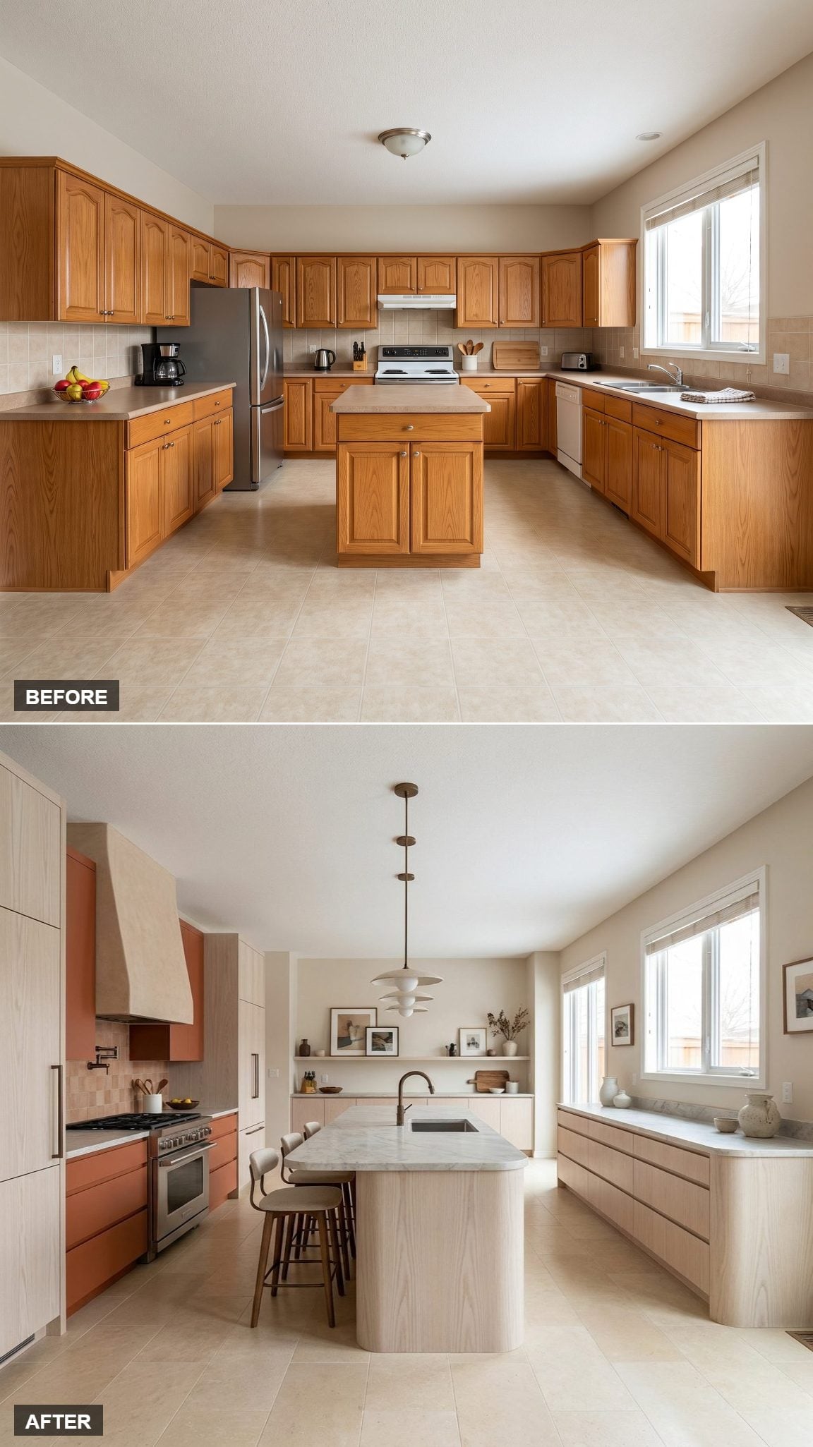 California Designer Kitchen: One Monumental Chef's Island Rotated 90 Degrees