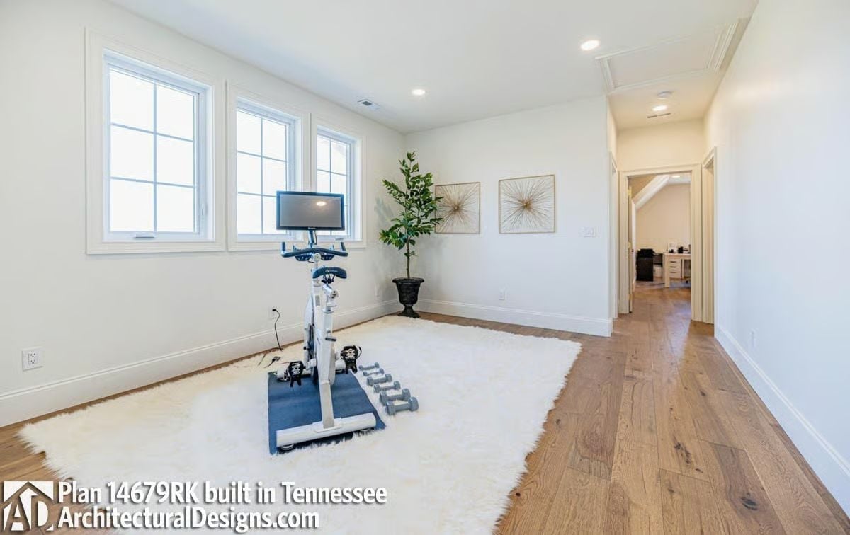 Spin Bike, Dumbbells, and a Shearling Rug That Makes the Gym Feel Like Home