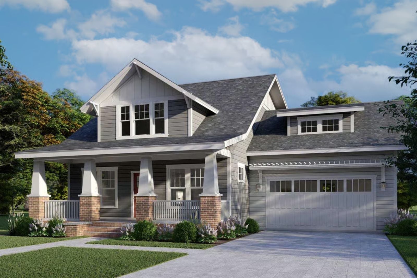 Cardinal 4-Bedroom Craftsman Cottage with Media Room Designed for Parents Who Need One Room the Kids Aren't Allowed In (Floor Plan)