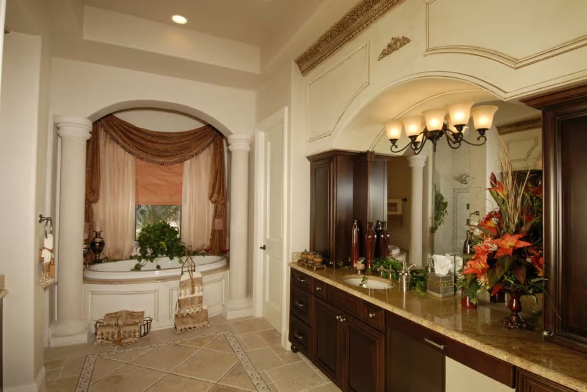 Barrel Vault, Warm Stone, and a Soaking Tub Alcove That Earns Its Own Address