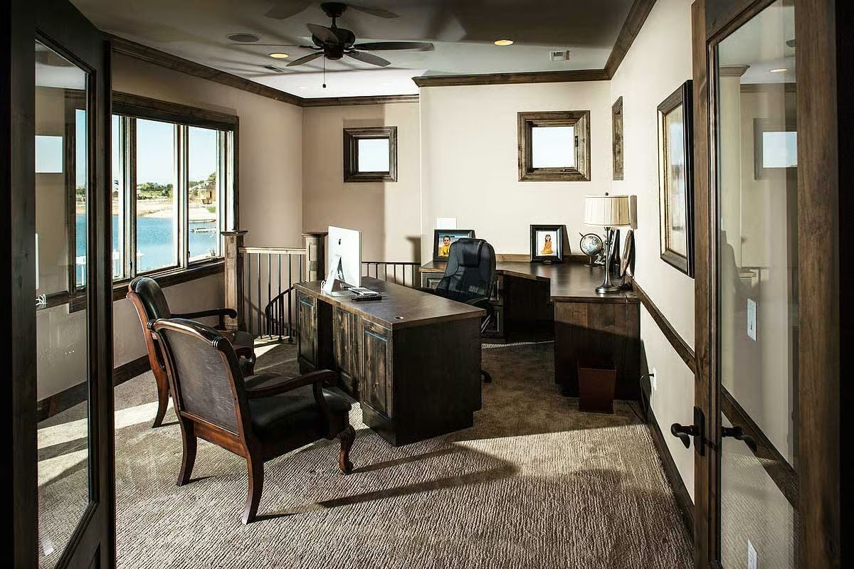 Leather Chairs Face the Desk Like They've Always Known Their Place