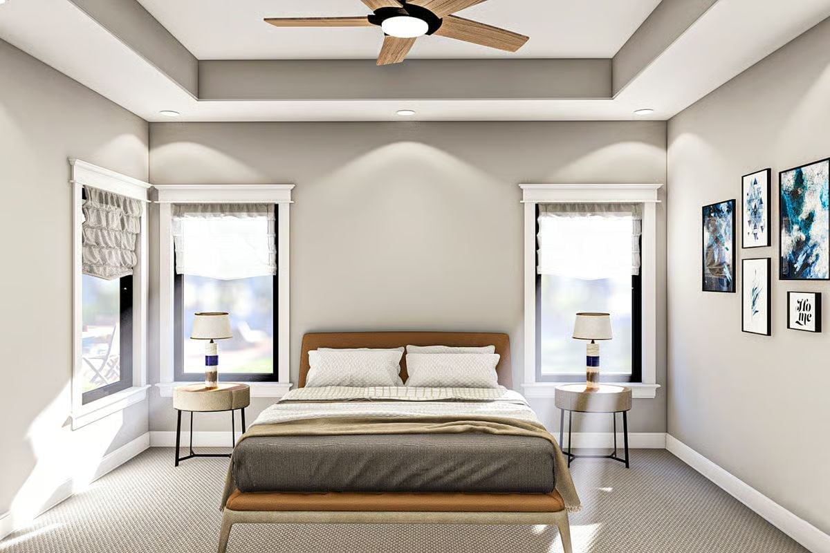Tray Ceiling, Matching Nightstands, and a Bedroom That Actually Feels Balanced