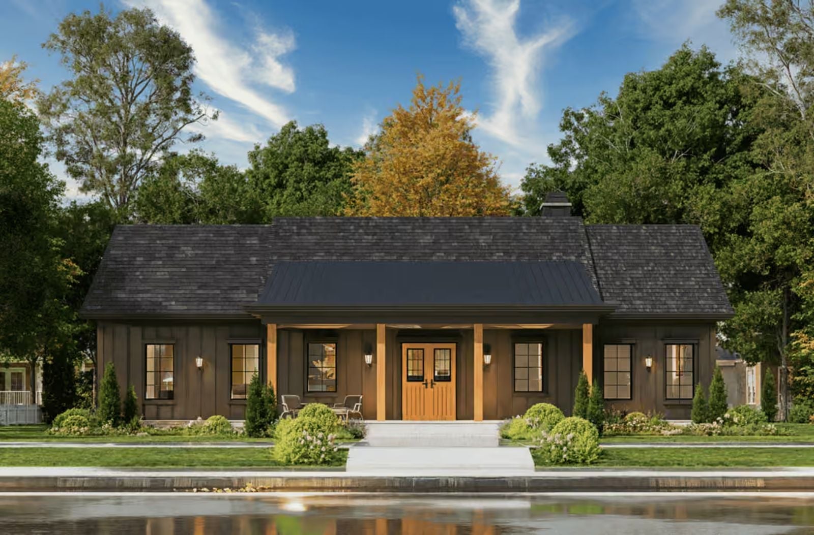 Cedarhill 3-Bedroom Farmhouse with Covered Porch Designed for Families Who Love a Front Porch More Than a Back Deck (Floor Plan)